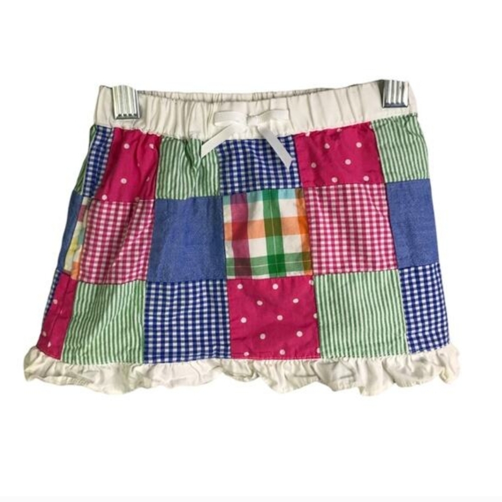 Talbots Girls Cotton Patchwork Ruffle Hem Skirt Diaper Cover Size 24M